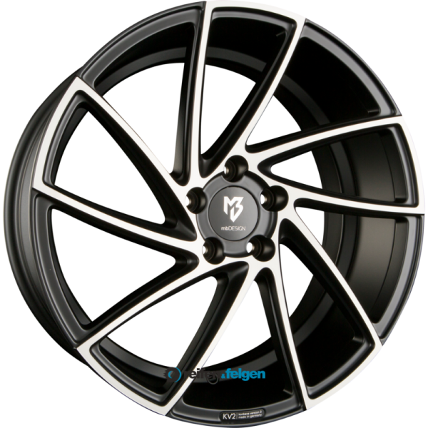 MB-DESIGN KV2 8.5x20 ET45 5x112 NB75 Mattschwarz Poliert - Schwarz Seidenmatt Poliert