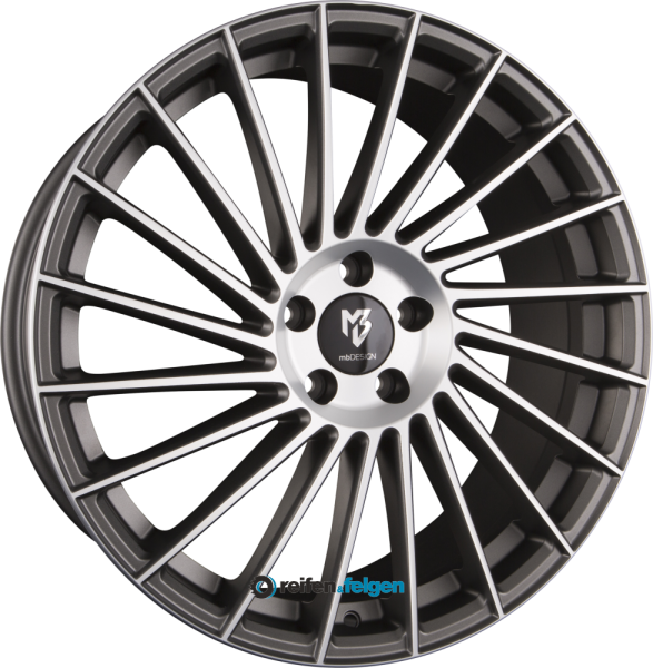 MB-DESIGN VR3 7.5x18 ET38 4x108 NB67.1 Mattgrau Poliert