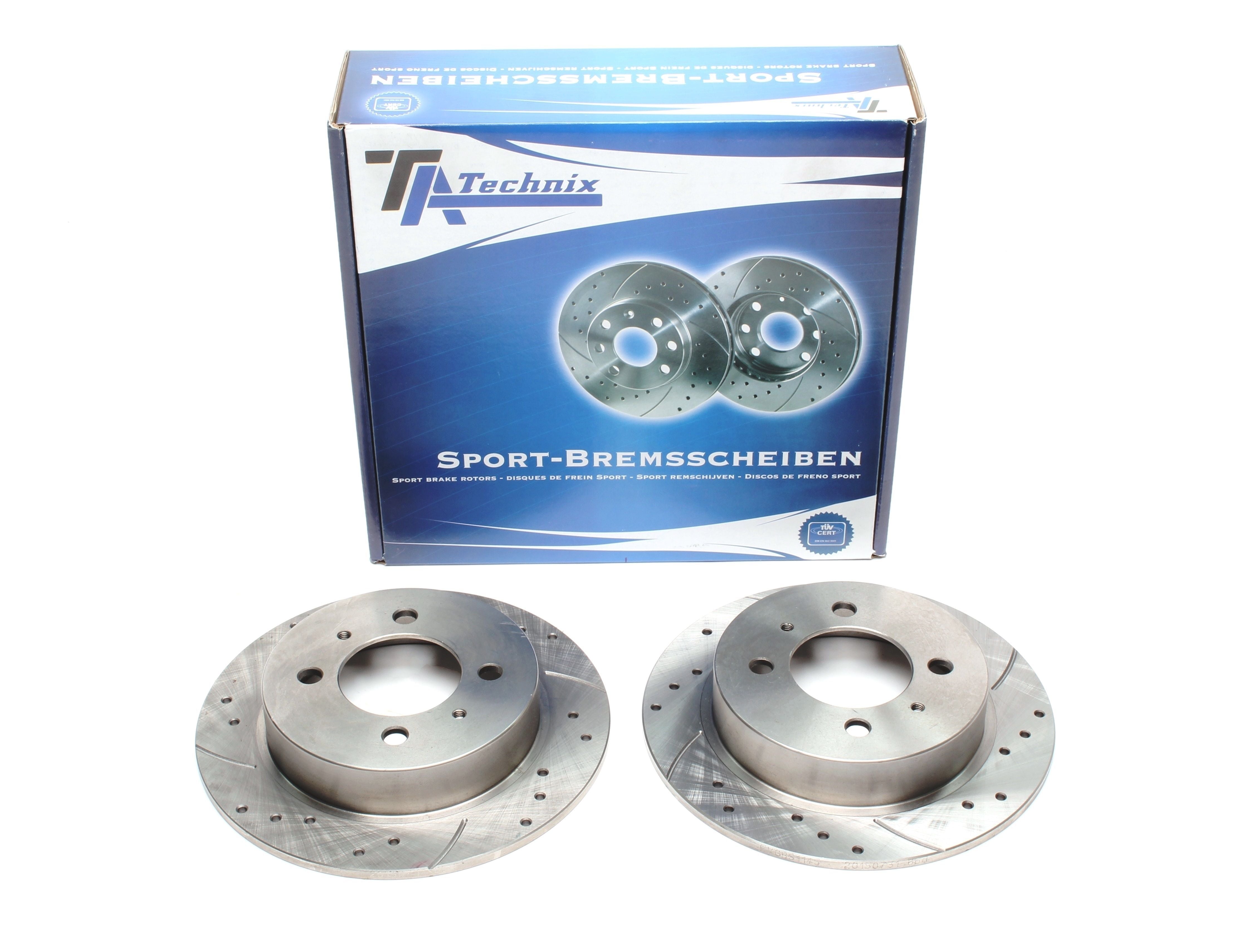 TA Technix Sport Bremsscheiben Satz Hinterachse passend für Nissan 100NX / Almera I / Almera I Hatchback / Sunny III / Sun...