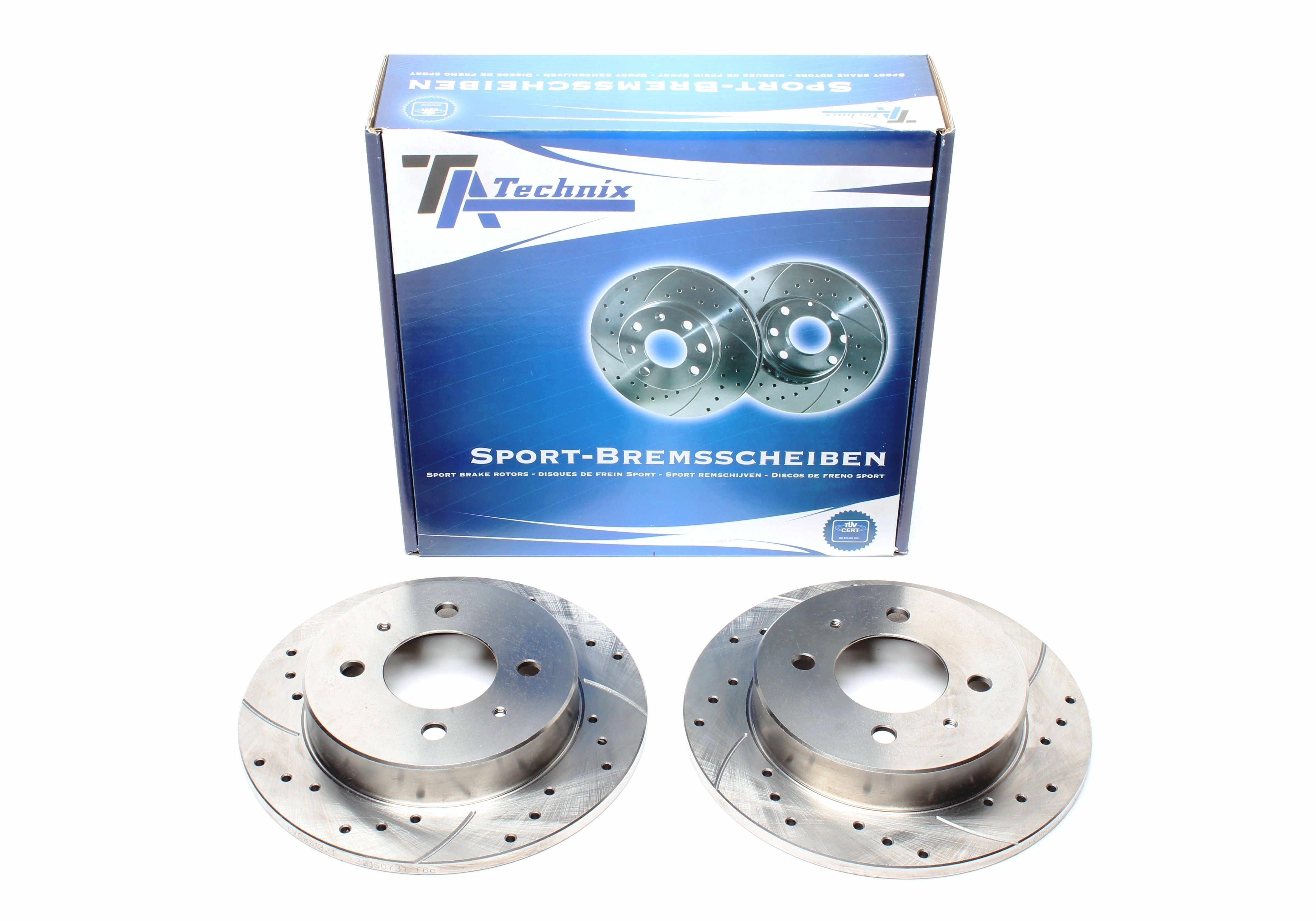 TA Technix Sport Bremsscheiben Satz Hinterachse passend für Mitsubishi Carisma / Carisma Stufenheck / Colt IV / Lancer V /...