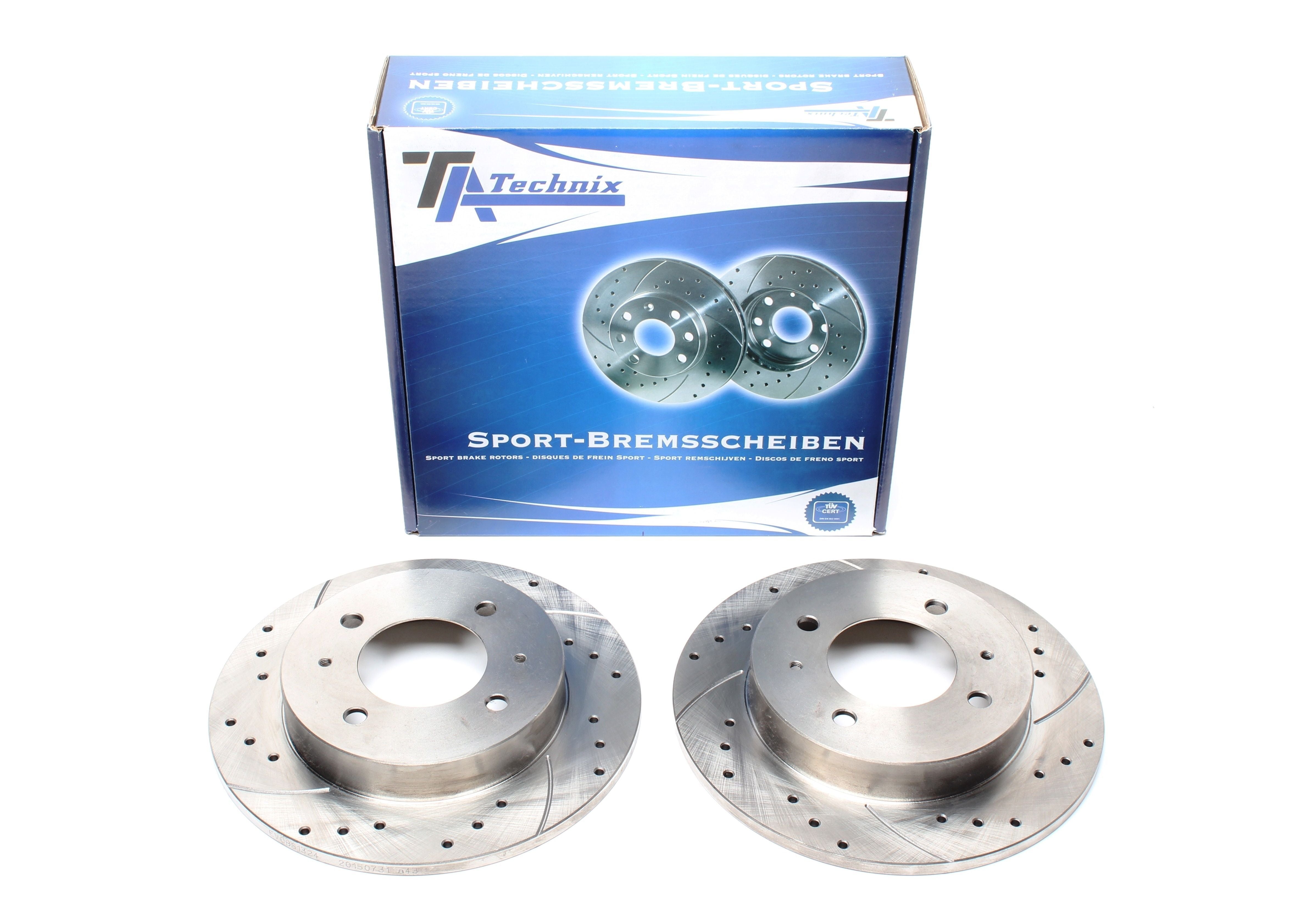 TA Technix Sport Bremsscheiben Satz Hinterachse passend für Hyundai Coupe / Elantra / Elantra Stufenheck / Lantra II / Lan...