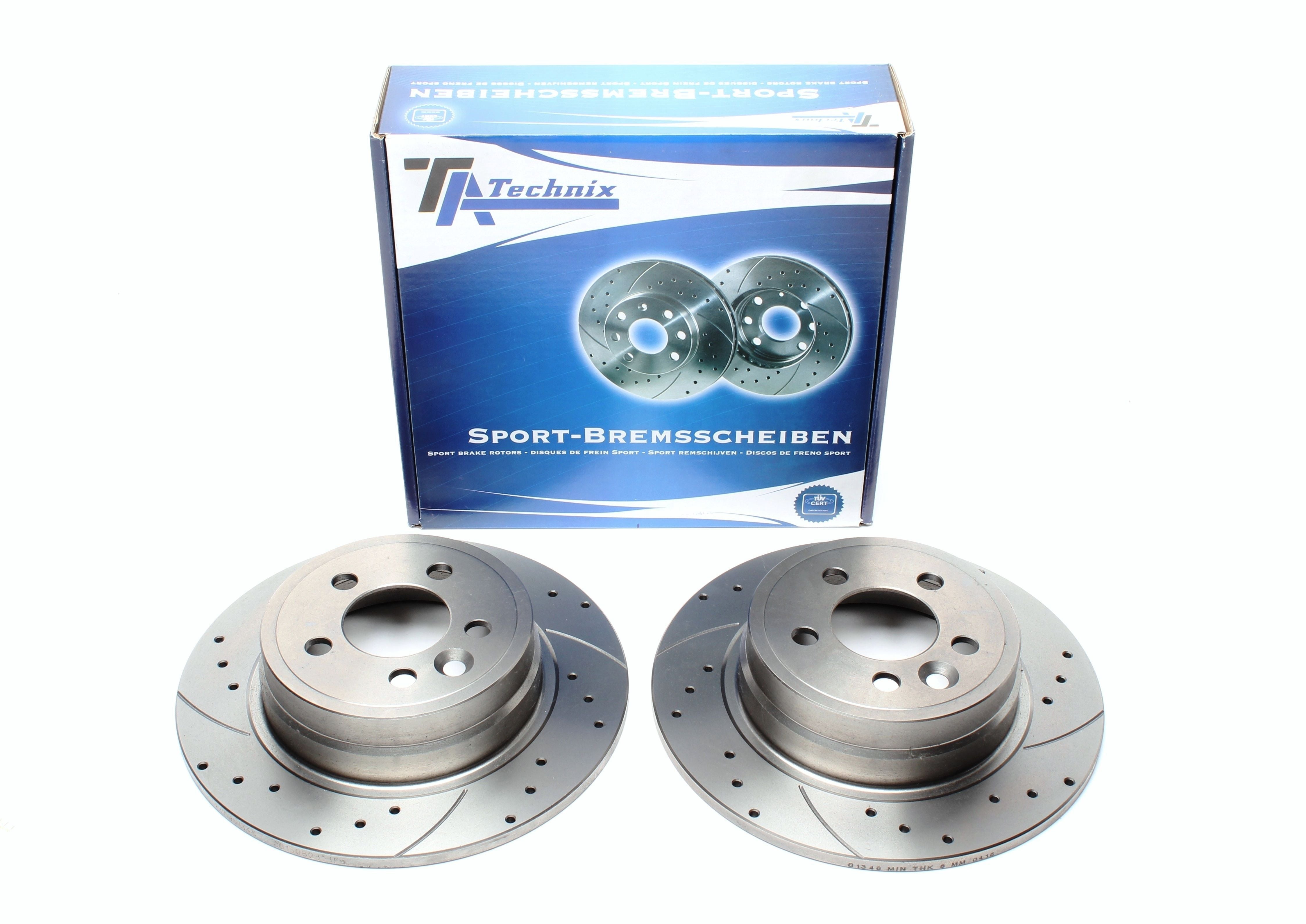 TA Technix Sport Bremsscheiben Satz Hinterachse passend für MG ZT/ZT-T / Rover 75 / 75 Tourer