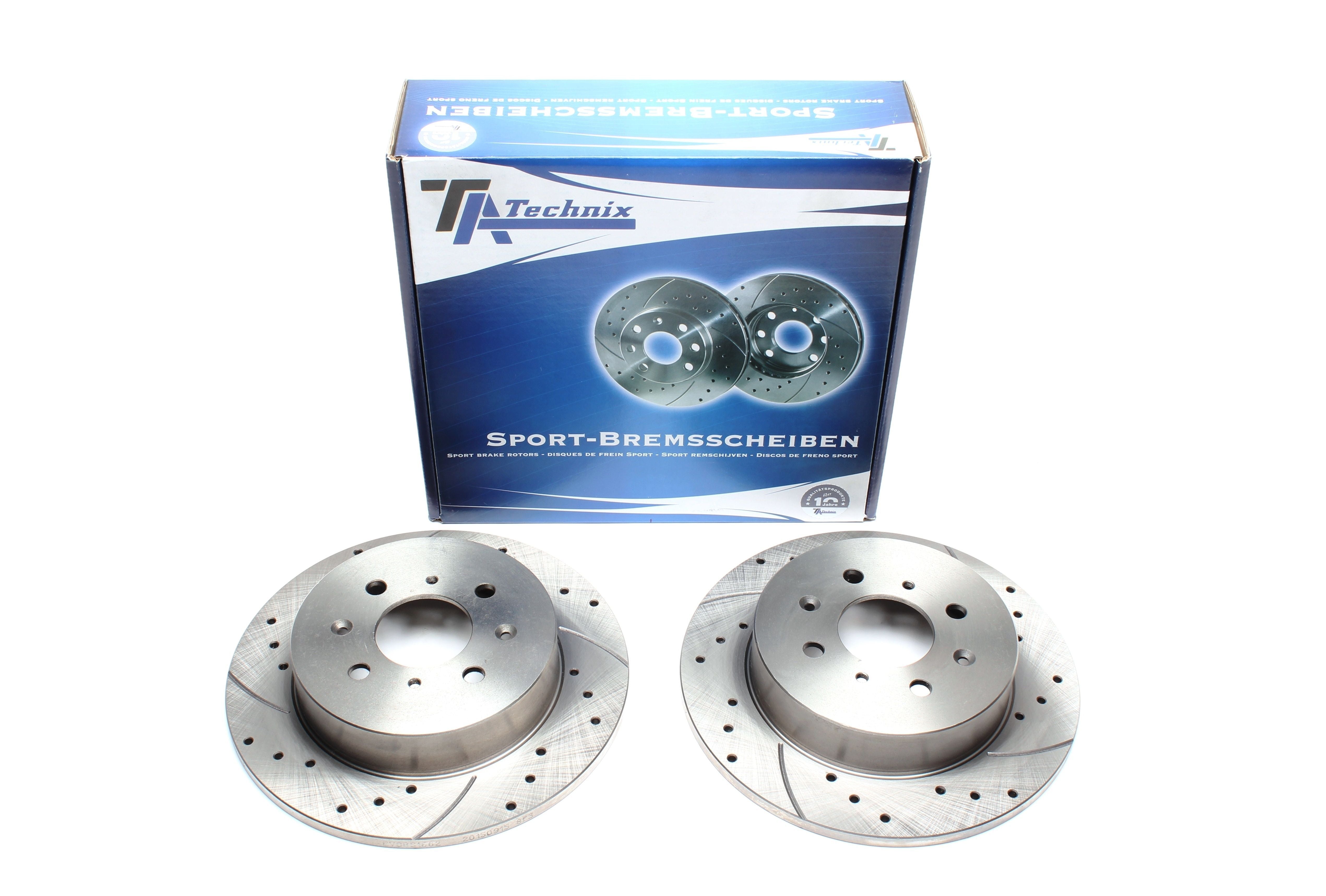 TA Technix Sport Bremsscheiben Satz Hinterachse passend für Honda Civic VI Fastback / Civic VI Aerodeck / Civic VII Hatchb...