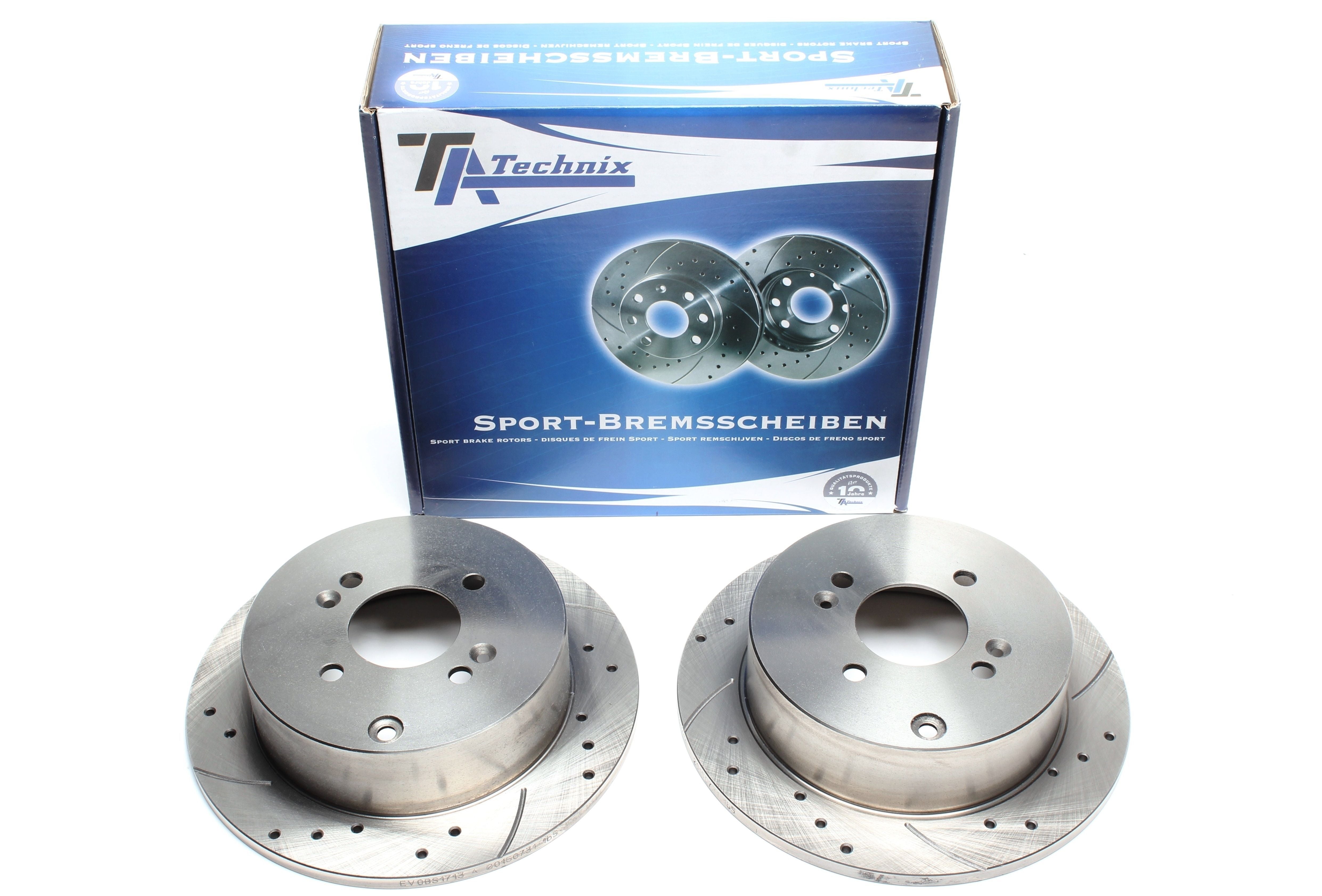 TA Technix Sport Bremsscheiben Satz Hinterachse passend für Hyundai Accent/Stufenheck III / Getz / i20 / Kia Rio/Stufenhec...