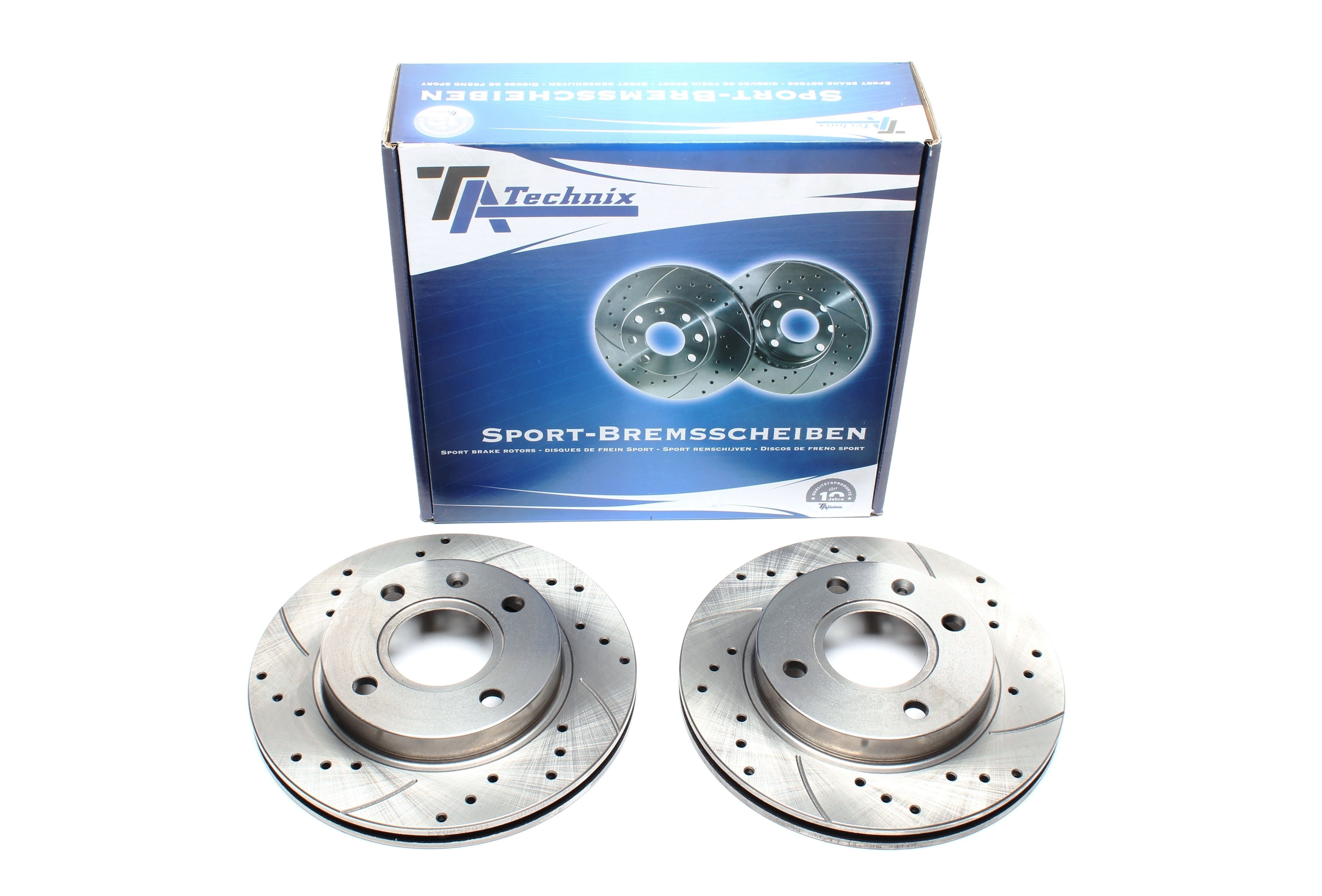 TA Technix Sport Bremsscheiben Satz Vorderachse passend für Ford Escort V-VII / Escort V-VII Kombi / Escort V-VII Cabriole...