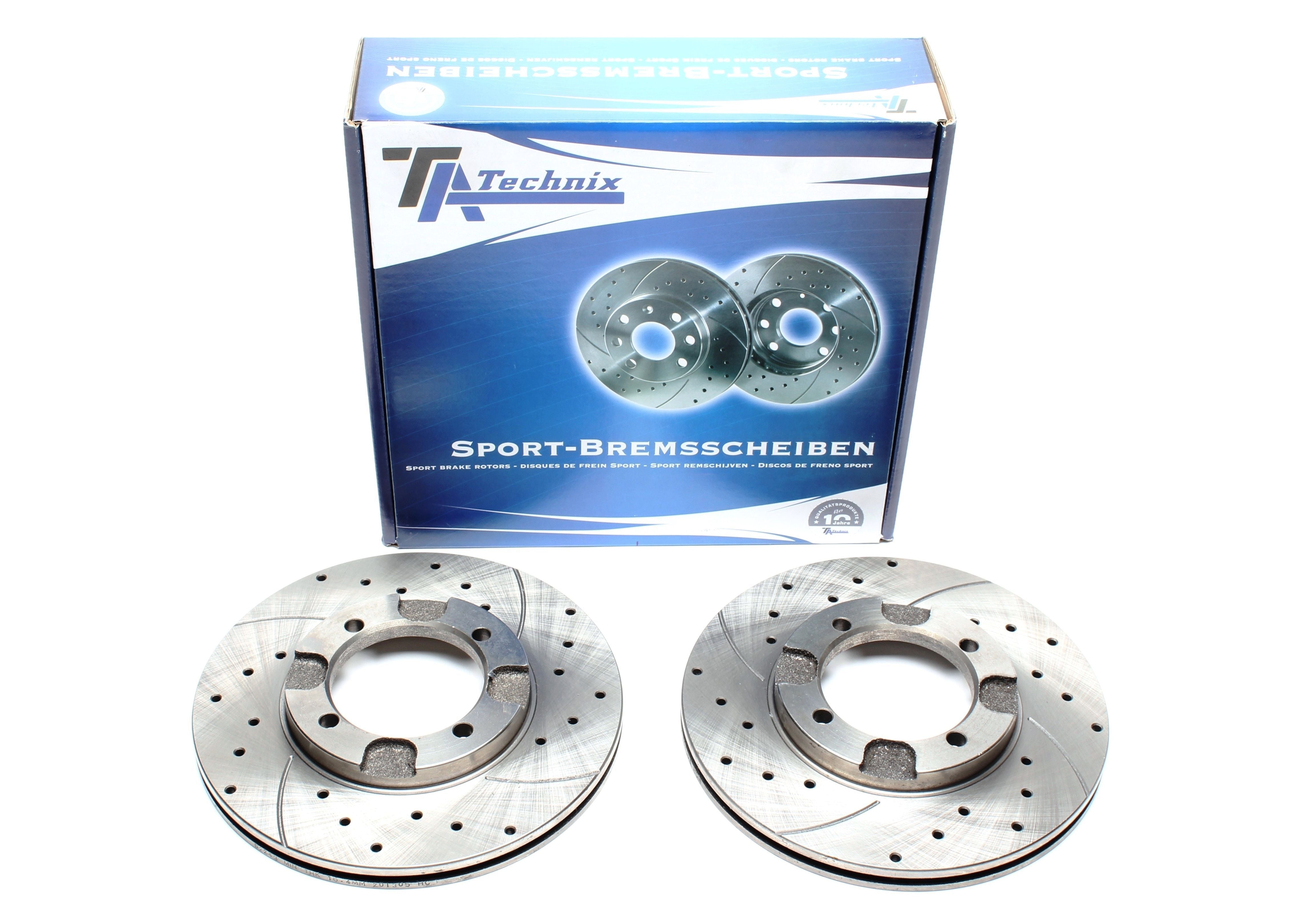 TA Technix Sport Bremsscheiben Satz Vorderachse passend für Mitsubishi Cordia / Colt I-III / Galant III / Lancer II+III / ...