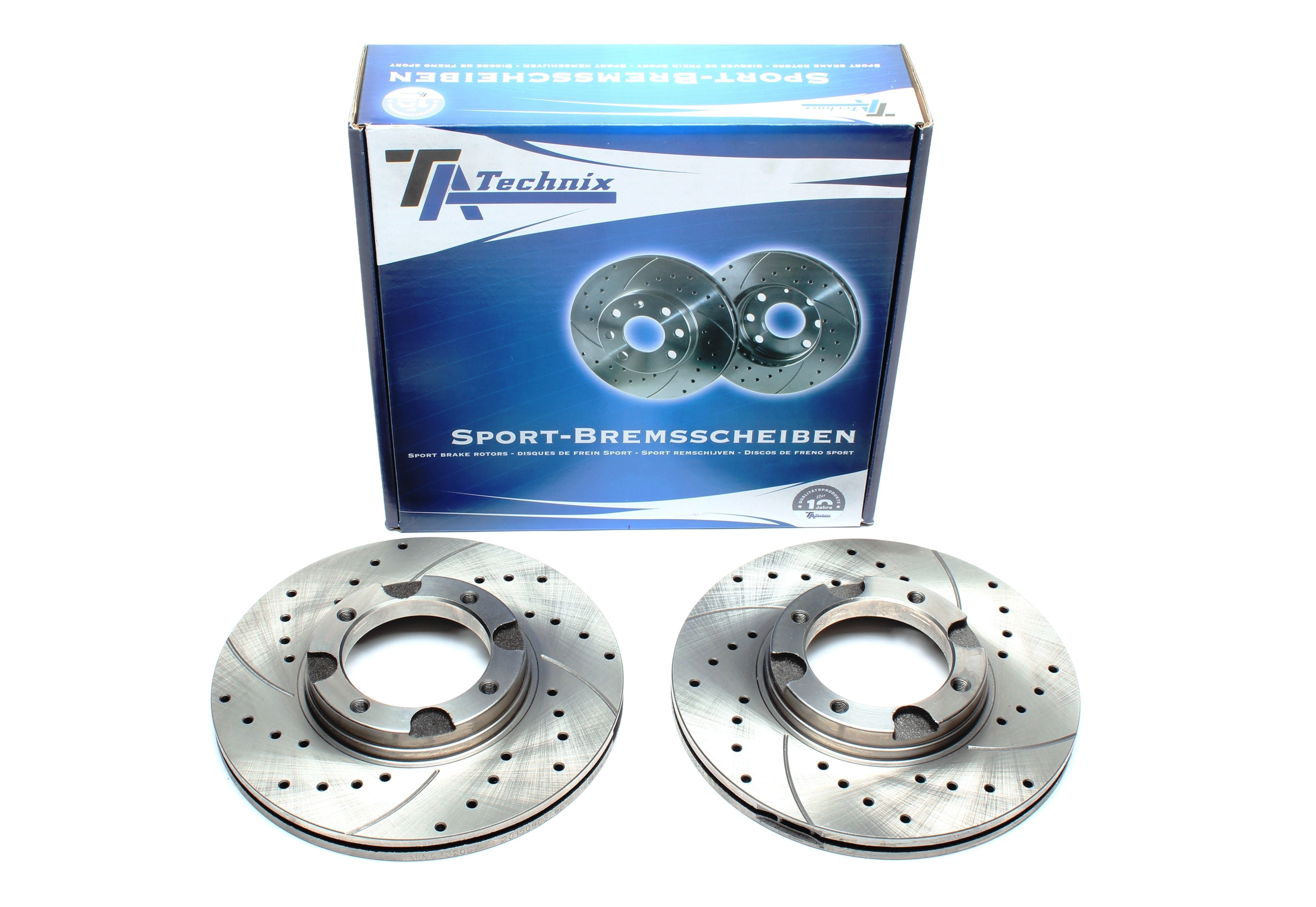 TA Technix Sport Bremsscheiben Satz Vorderachse passend für Hyundai Accent I / Accent Stufenheck / Pony / Pony/Excel Stufe...