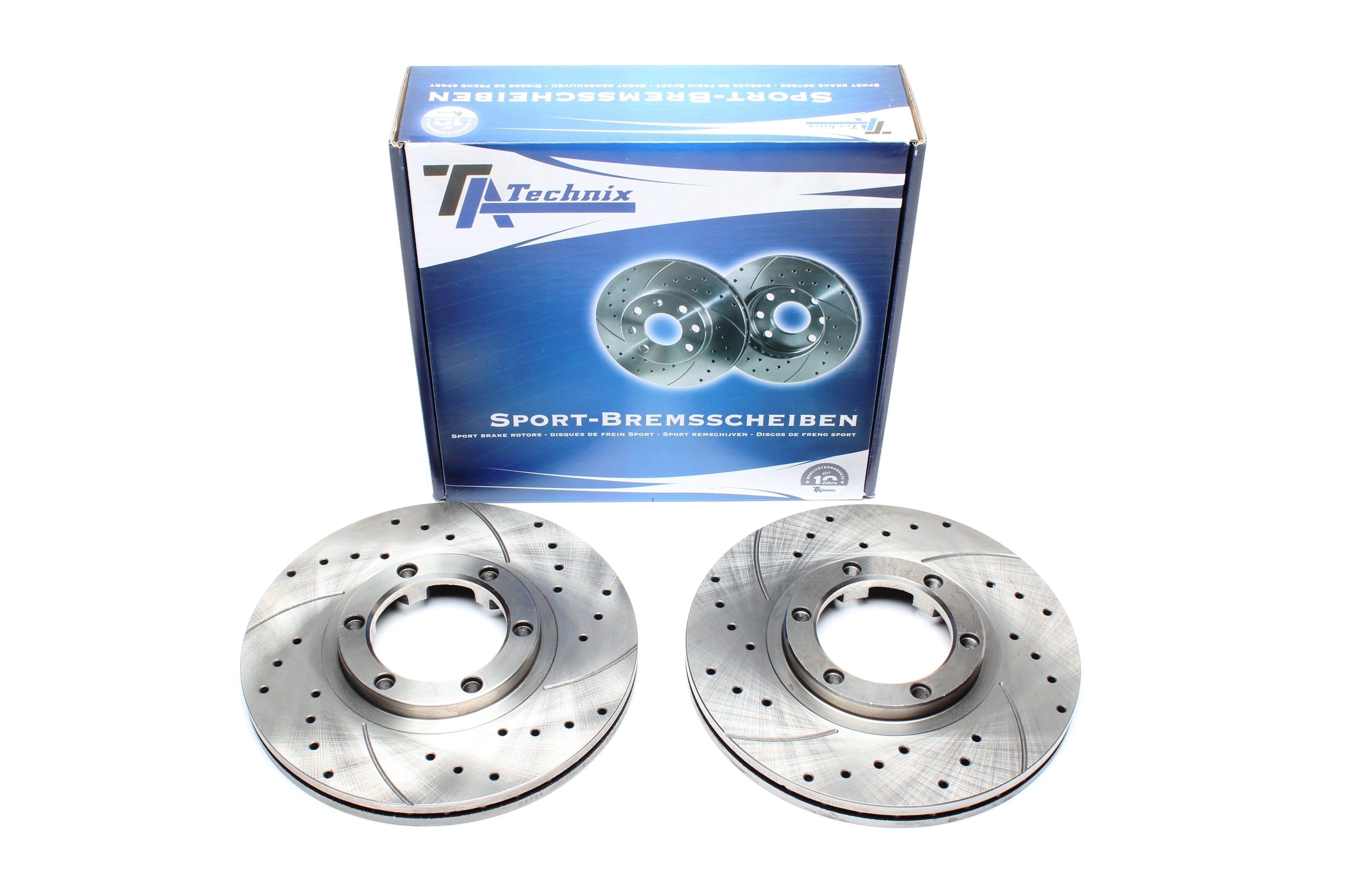 TA Technix Sport Bremsscheiben Satz Vorderachse passend für Isuzu Trooper / Trooper Soft Top / Opel Campo / Opel Frontera ...