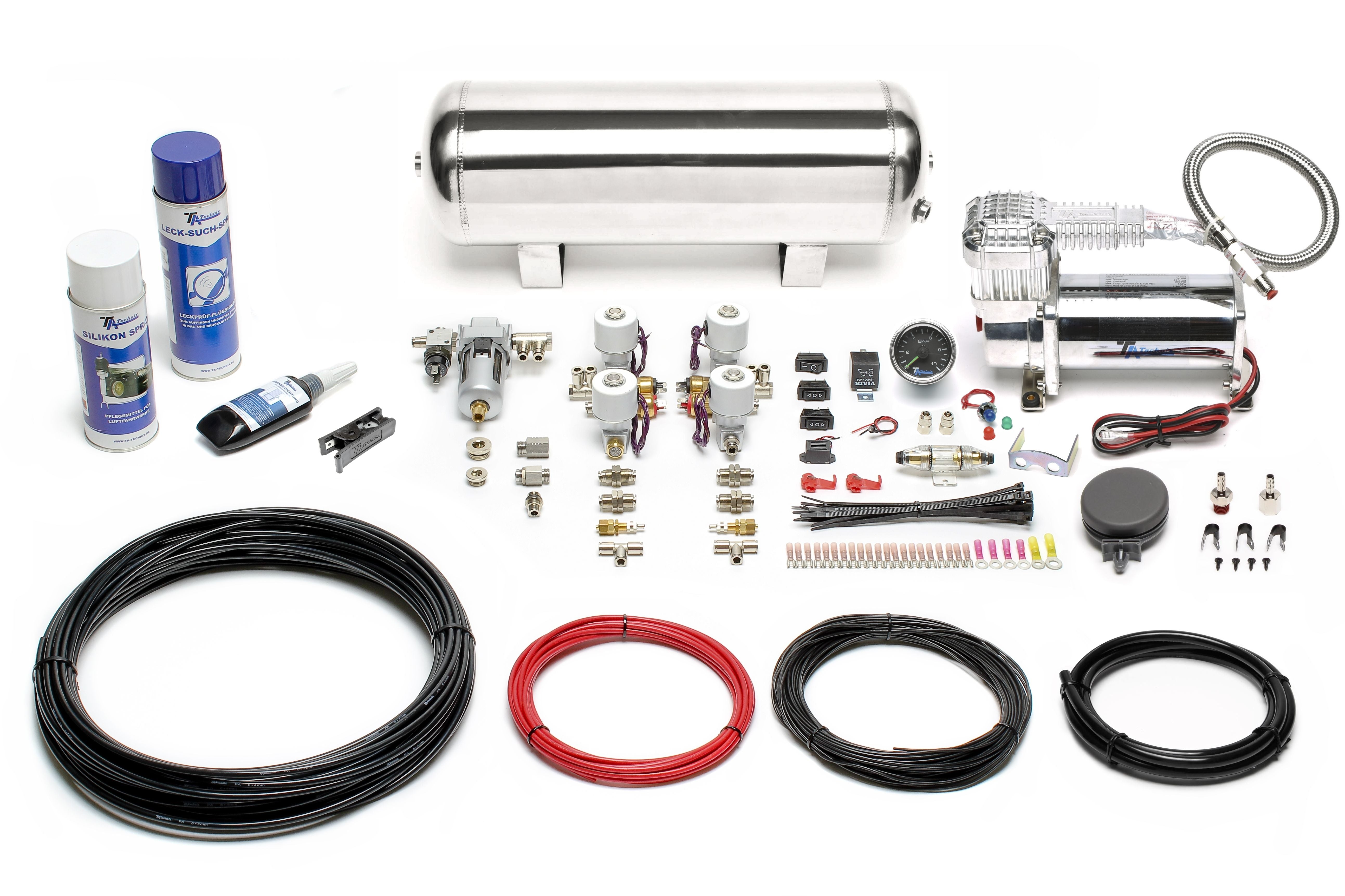 TA Technix Luftfahrwerk passend für Alfa Romeo Mito (Typ 955)/ Fiat Punto, Grande Punto (Typ 199)/ Opel Corsa D+ E, Adam (Typ S-D)