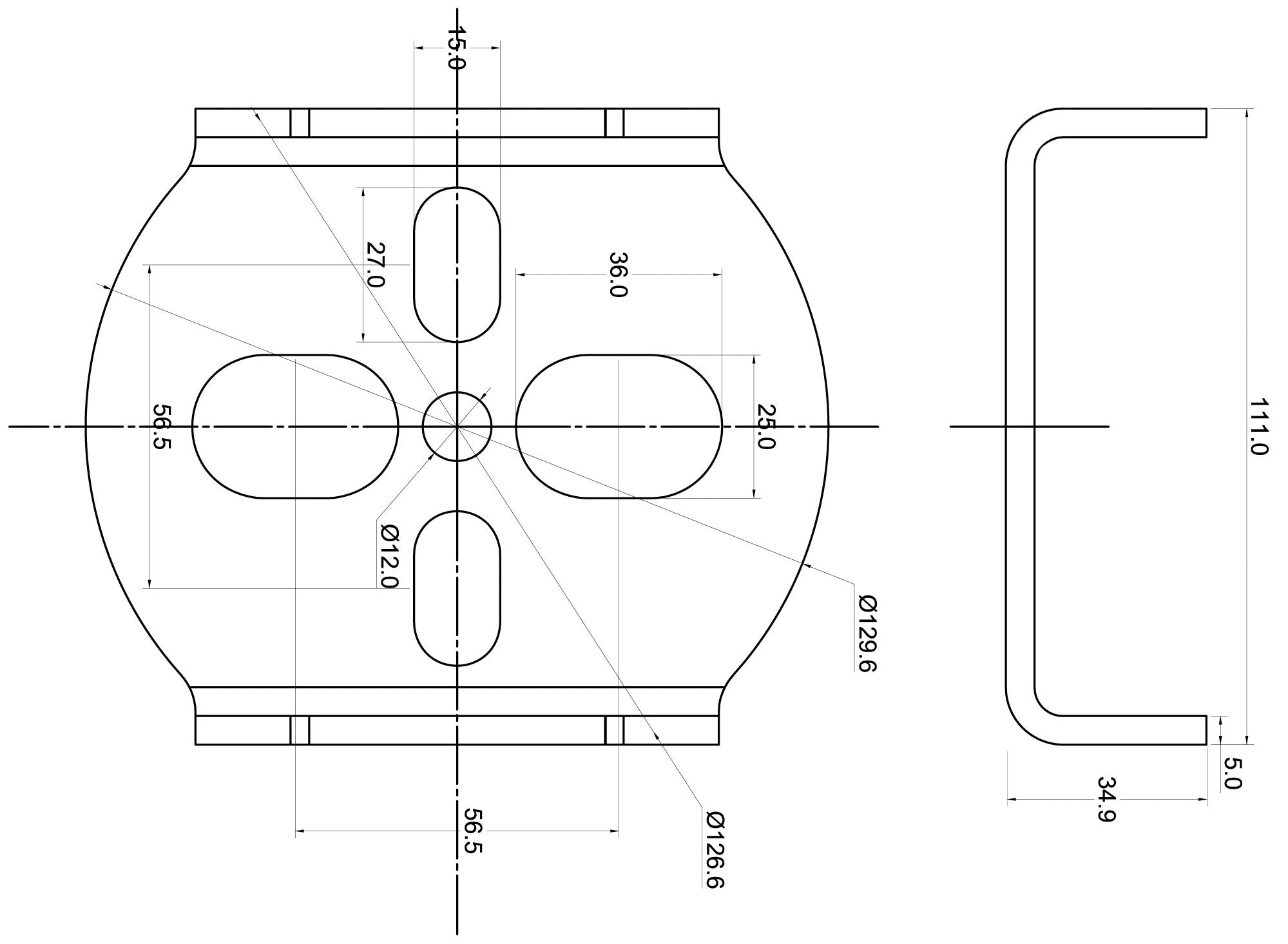 TA Technix universelle Achsköper-Balgplatte mit 2-1/4