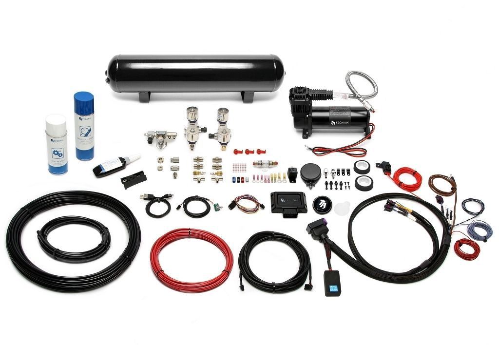 TA Technix härteverstellbares Luftfahrwerk mit Airmanagement passend für Seat Cordoba, Ibiza III (6K)/ VW Polo 6N 99-01 , Polo 6KV