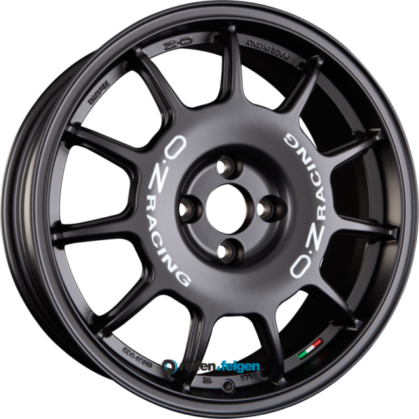 OZ LEGGENDA 7x17 ET25 4x108 NB75 Matt Black + White Lettering