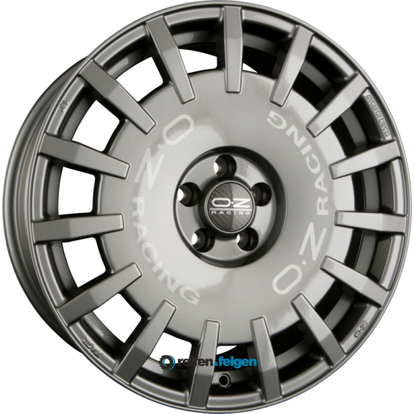 OZ RALLY RACING 7.5x18 ET45 5x114.3 NB75 Dark Graphite + Silver Lettering