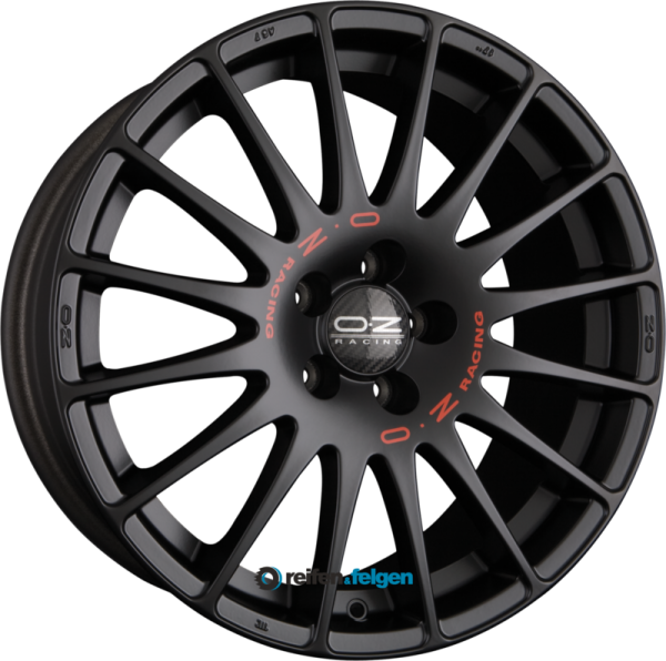 OZ SUPERTURISMO GT 8x17 ET35 5x100 NB68 Matt Black + Red Lettering