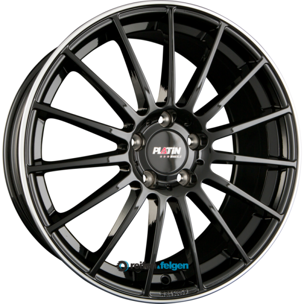 PLATIN P 75 8x18 ET48 5x112 NB66.6 Black Lip Polished werk91-4 8x18 ET48 5x112 Alufelge Schwarz