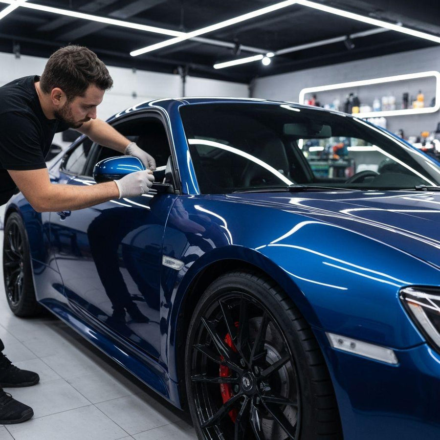 Professionell foliertes Fahrzeug als Beispiel für Autofolierung bei WERK91