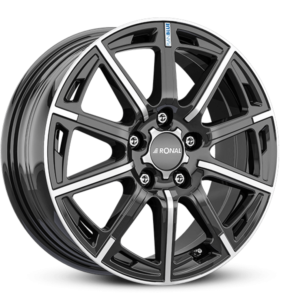 RONAL R60-BLUE 6.5x16 ET39 5x105 NB56.1 Jetblack Frontkopiert