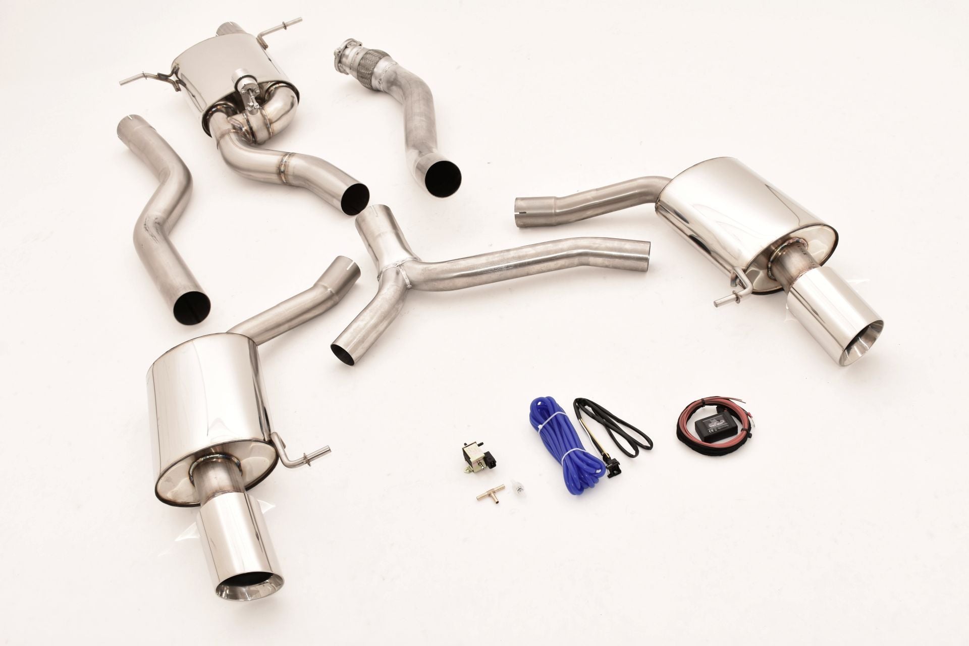 Streetbeast 76mm Duplex-Anlage Sportauspuff mit Klappensteuerung für Audi A4 A5