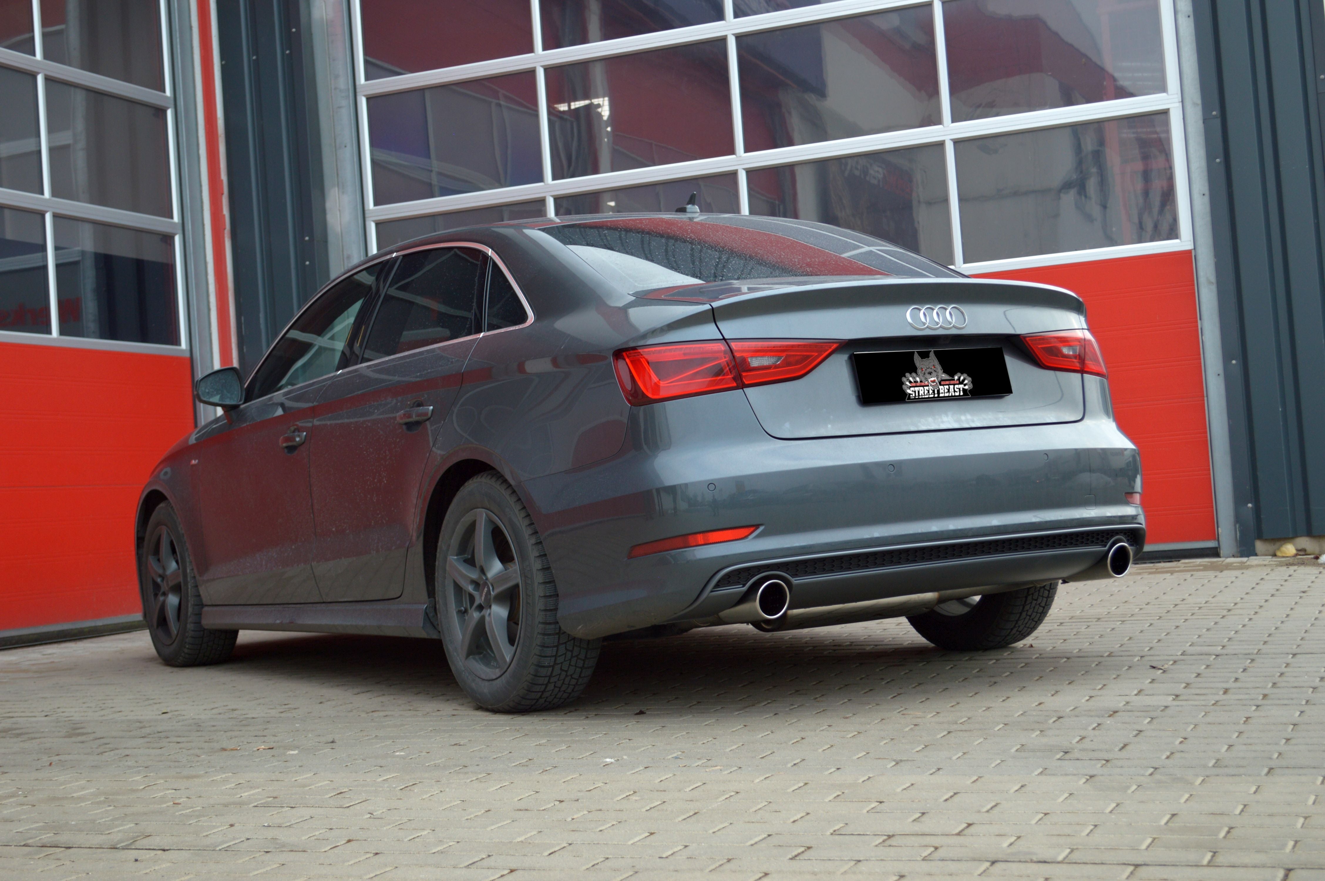 Streetbeast Sportauspuff 76mm Duplex-Anlage mit Soundgenerator für Audi A3 8V