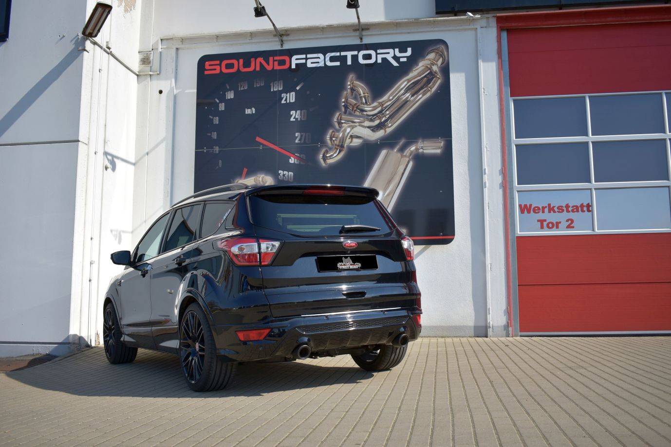 Streetbeast 76mm Duplex-Anlage Sportauspuff mit Klappensteuerung für Ford Kuga 2