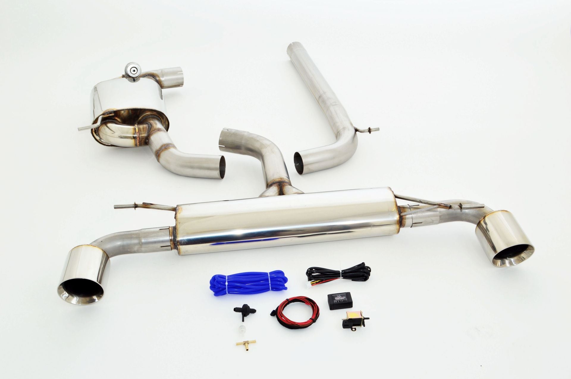 Streetbeast Sportauspuff 76mm Duplex-Anlage Klappensteuerung für VW Golf VI GTI