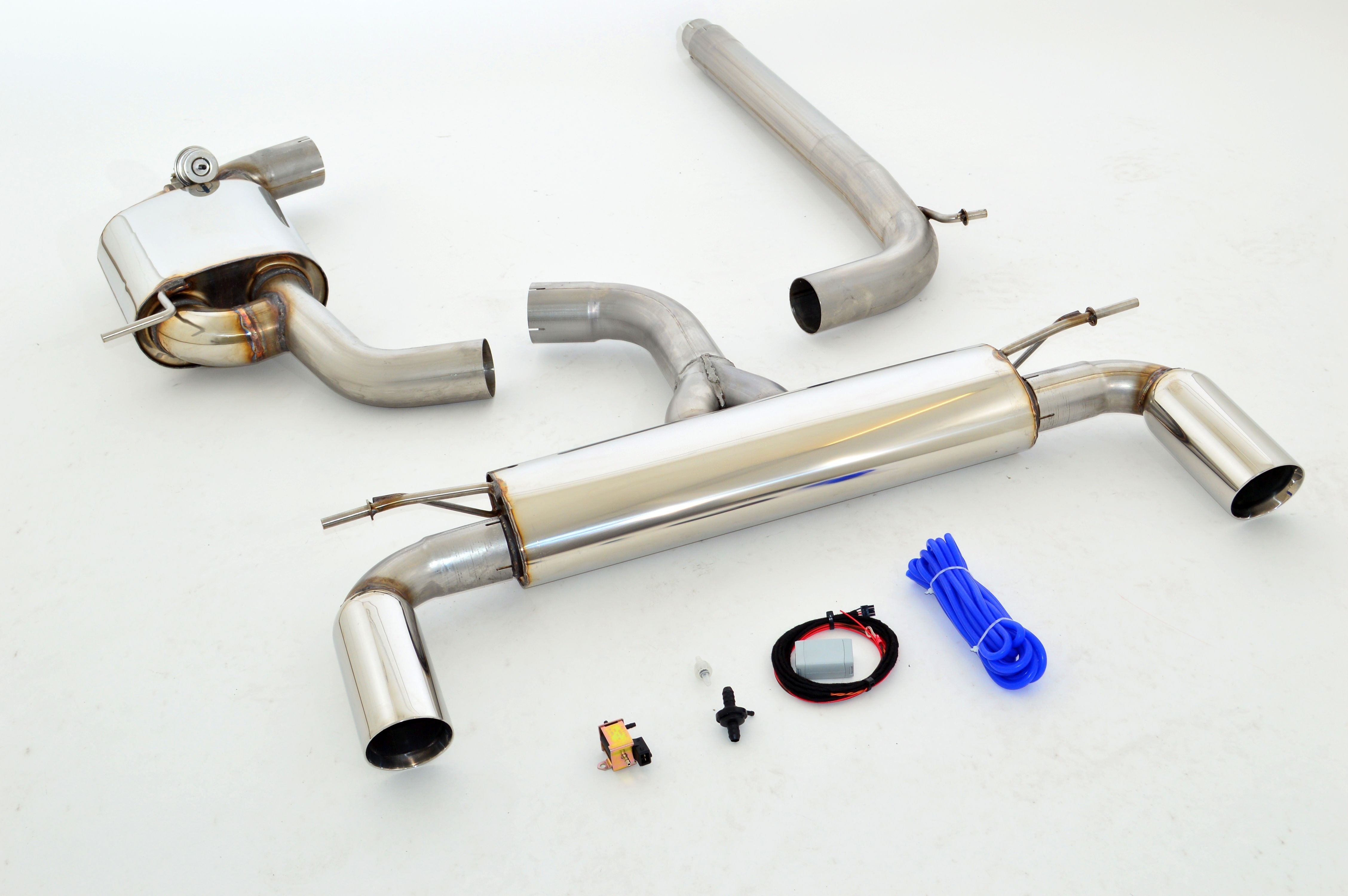 Streetbeast Sportauspuff 76mm Duplex-Anlage Klappensteuerung für VW Golf V GTI