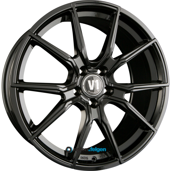 V1 Wheels V1 8x18 ET45 5x120 NB72.6 Schwarz Glänzend Lackiert SW+