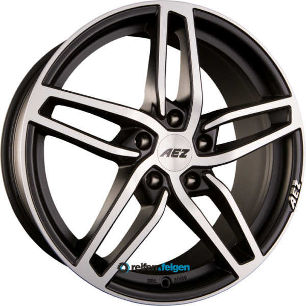 AEZ GENUA 8x19 ET42 5x112 NB66.6 DARK Black Matt Polished