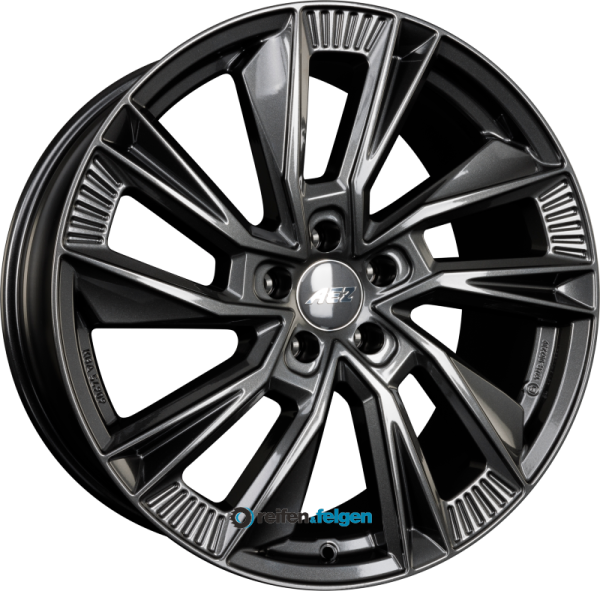 AEZ HAVANNA 8.5x21 ET40 5x112 NB57.1 GREY - Gunmetal Glänzend werk91-4 8,5x21 ET40 5x112 Alufelge Gunmetal