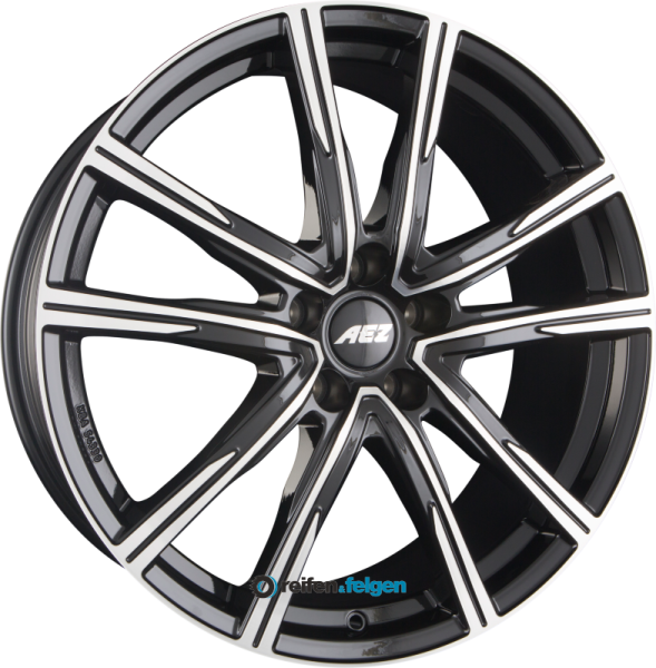 AEZ MONTREAL 7.5x18 ET45 5x108 NB63.4 DARK - Schwarz Glänzend Frontpoliert