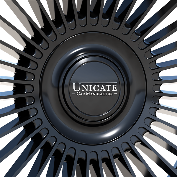 UNICATE WHEELS Floating Cap Highgloss Black Linse Black Label Silver