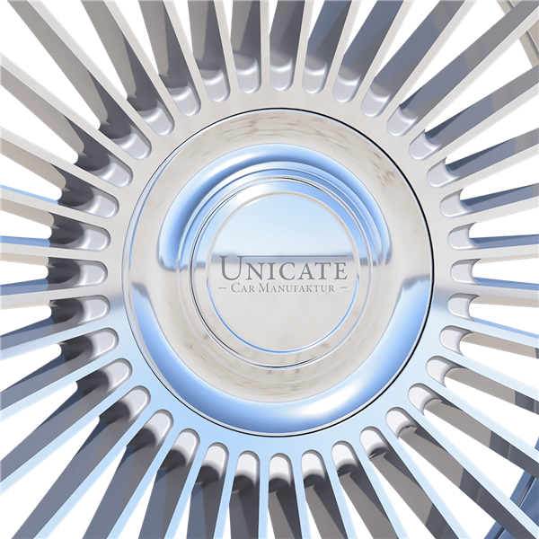 UNICATE WHEELS  Floating Cap Polished Linse Black Label Silver