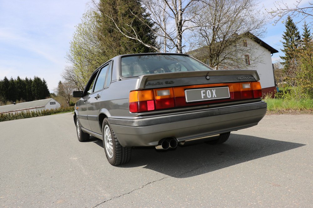 Fox Auspuff Sportauspuff Komplettanlage für Audi 80/90 quattro 81 Facelift 1.8l