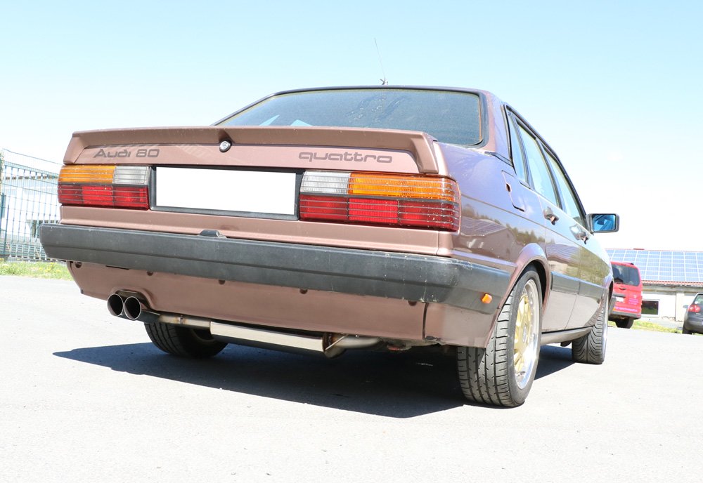 Fox Auspuff Sportauspuff Sportendschalldämpfer für Audi 80/90 quattro 85
