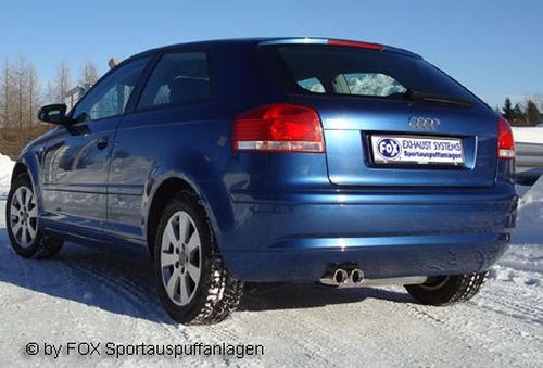 Fox Auspuff Sportauspuff Komplettanlage für Audi A3 8P 3-türer 1,2l 77kW 1,4l