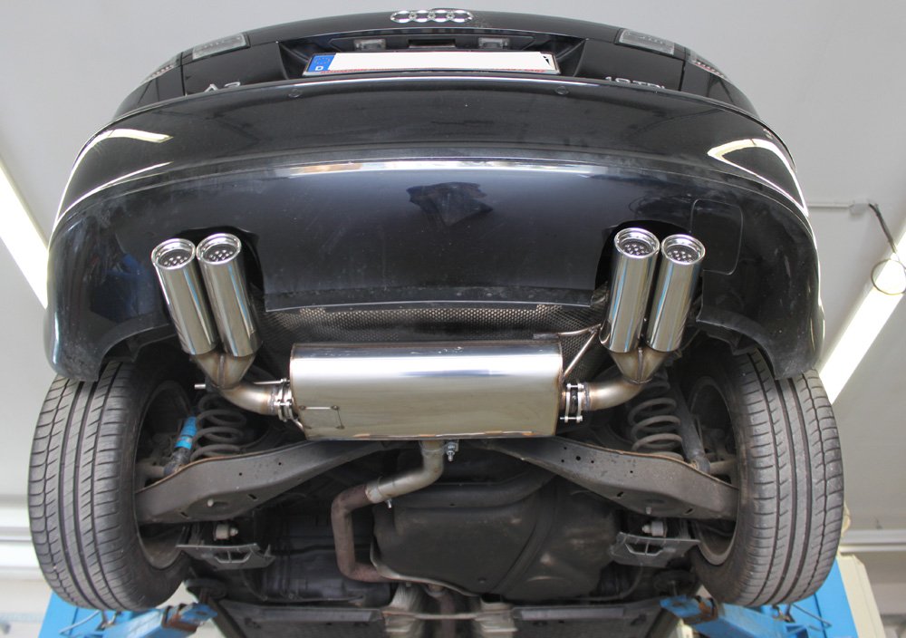Fox Duplex Auspuff Sportauspuff Endschalldämpfer für Audi A3 Typ 8P Sportback