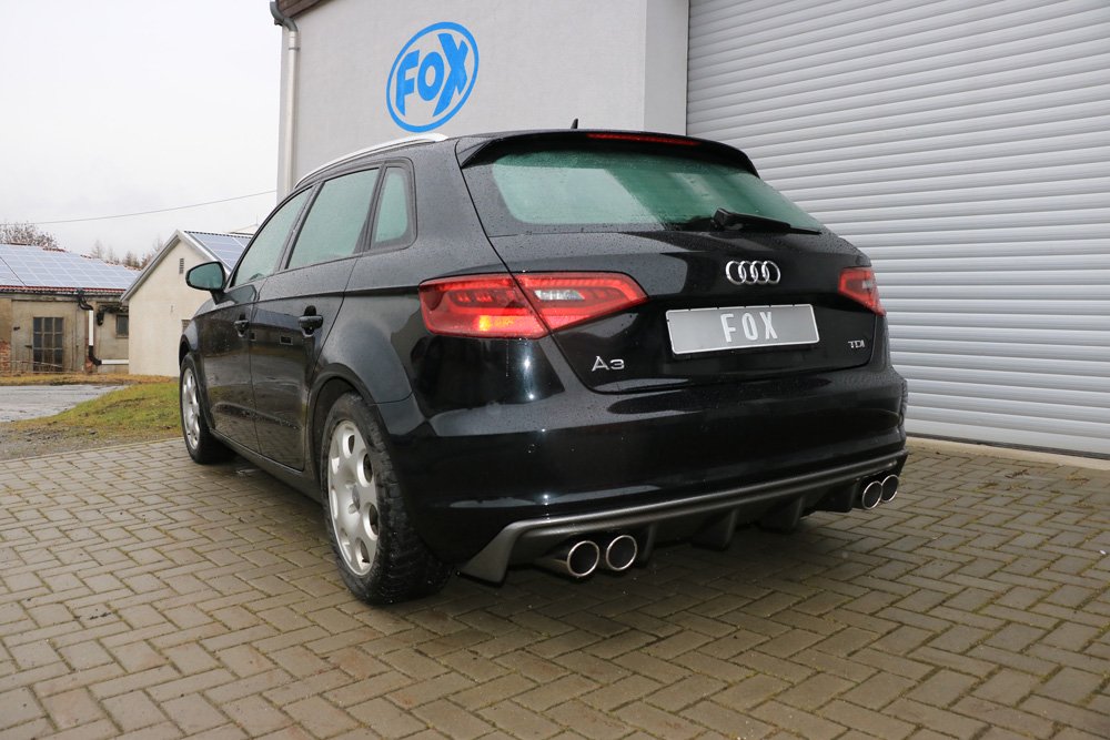 Fox Auspuff Duplex Sportauspuff Sportendschalldämpfer für Audi A3 8V Sportback