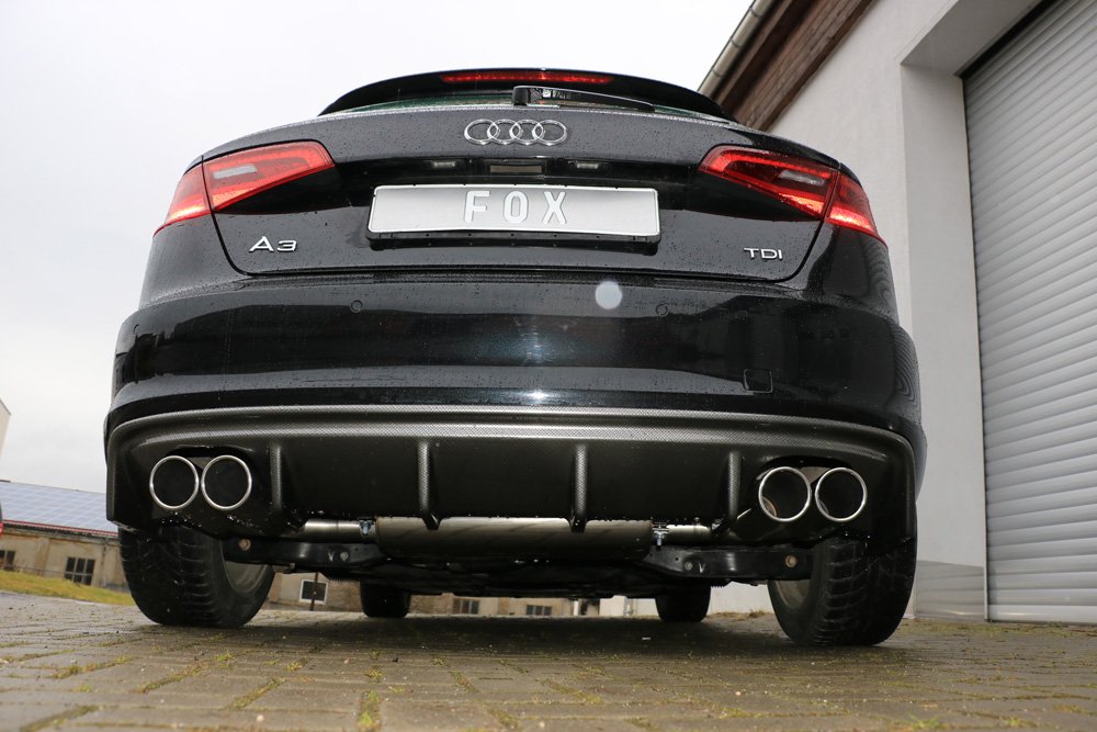 Fox Auspuff Duplex Sportauspuff Sportendschalldämpfer für Audi A3 8V Sportback