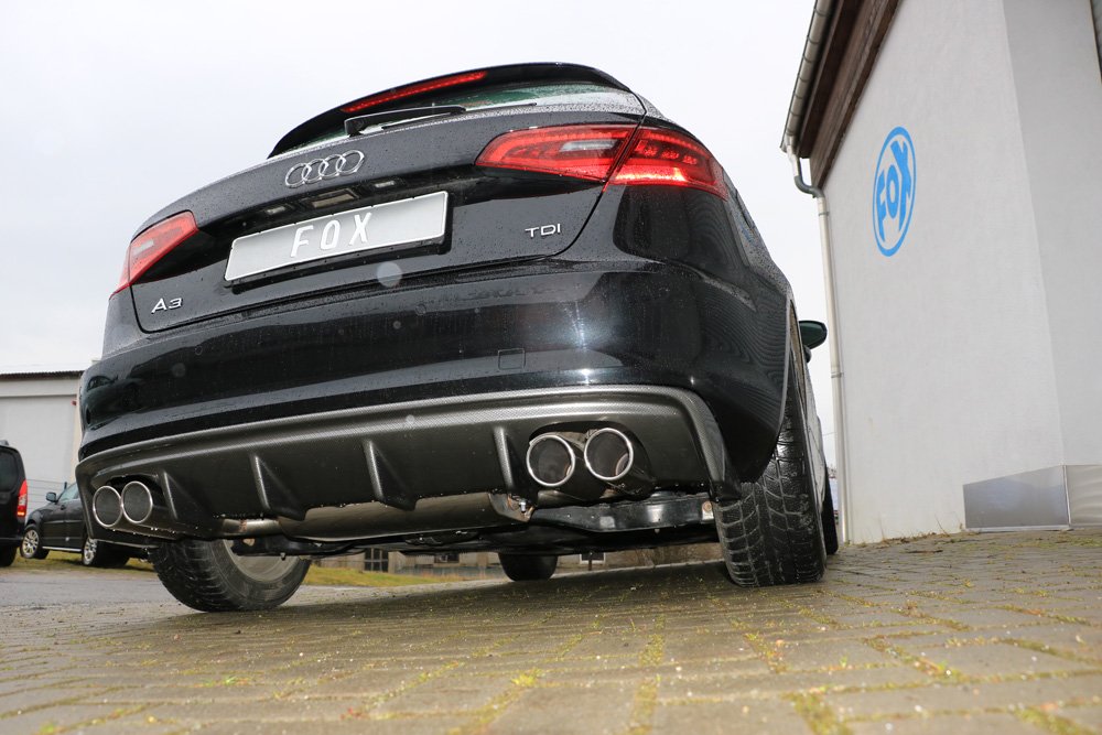 Fox Auspuff Duplex Sportauspuff Sportendschalldämpfer für Audi A3 8V Sportback