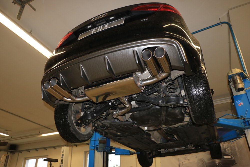 Fox Auspuff Duplex Sportauspuff Sportendschalldämpfer für Audi A3 8V Sportback