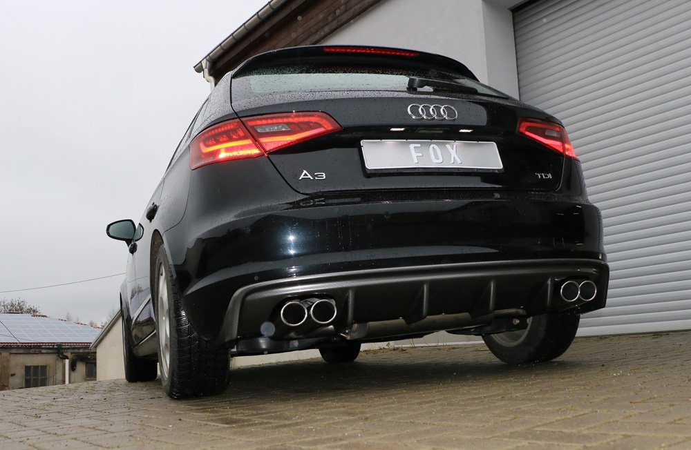Fox Auspuff Duplex Sportauspuff Sportendschalldämpfer für Audi A3 8V Sportback