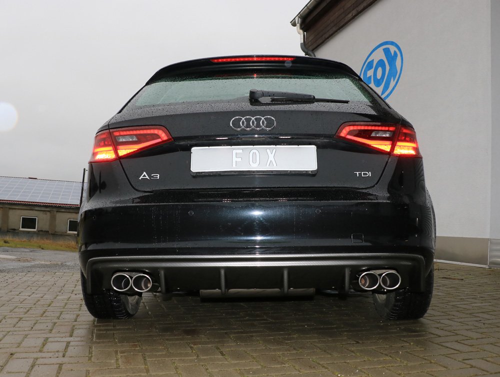 Fox Auspuff Duplex Sportauspuff Sportendschalldämpfer für Audi A3 8V Sportback