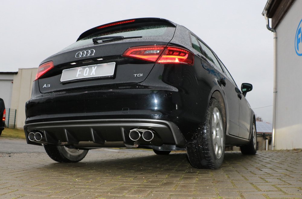 Fox Auspuff Duplex Sportauspuff Sportendschalldämpfer für Audi A3 8V Sportback