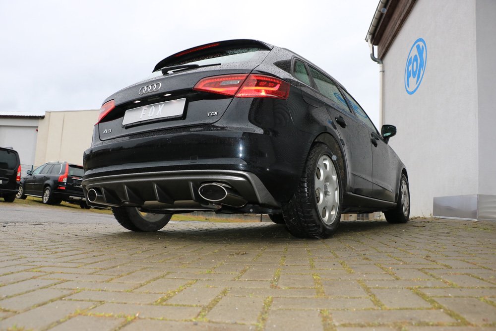 Fox Auspuff Duplex Sportauspuff Sportendschalldämpfer für Audi A3 8V Sportback