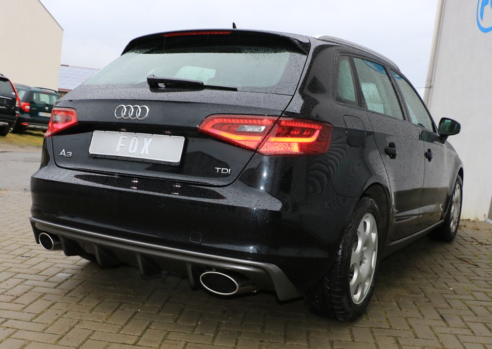 Fox Auspuff Duplex Sportauspuff Sportendschalldämpfer für Audi A3 8V Sportback