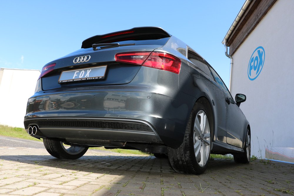 Fox Auspuff Sportauspuff Sportendschalldämpfer für Audi A3 8V 3-türer S-Line 1.4