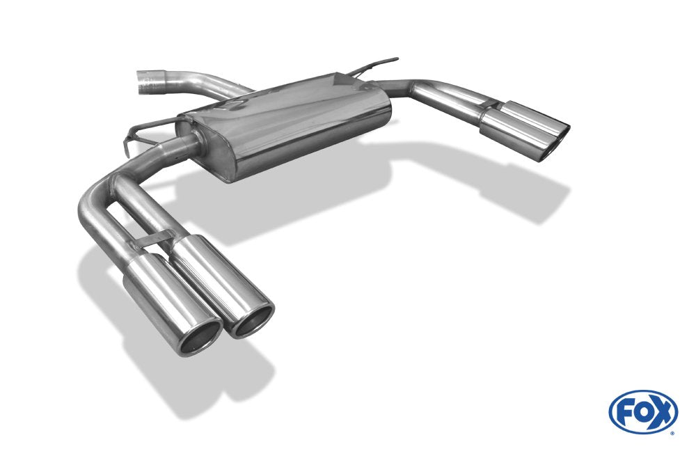 Fox Duplex Sportauspuff Endschalldämpfer für Audi A3 8V Limo S-Line 1.2 1.4 1.6