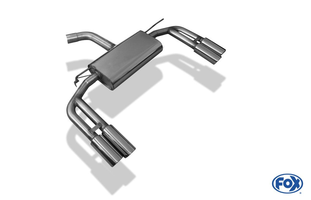 Fox Duplex Sportauspuff Endschalldämpfer für Audi A3 8V Limo S-Line 1.2 1.4 1.6