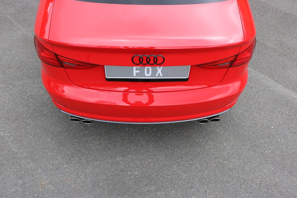 Fox Duplex Sportauspuff Endschalldämpfer für Audi A3 8V Limo S-Line 1.8l 132kW