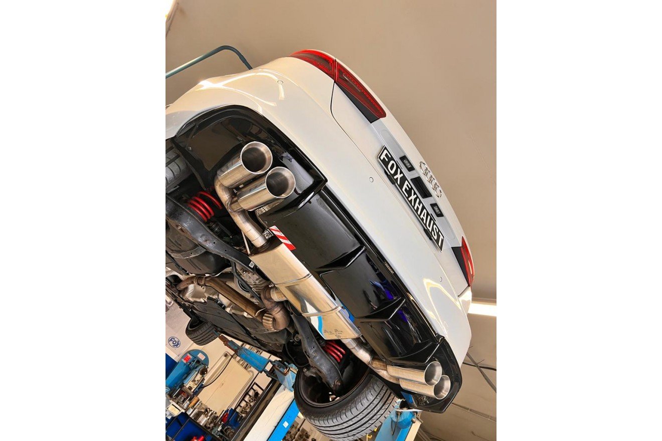 Fox Duplex Auspuff Sportauspuff Endschalldämpfer für Audi A3 8V Sportback 1.8